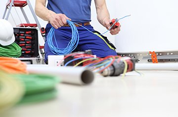 Electrician handling residential cabling